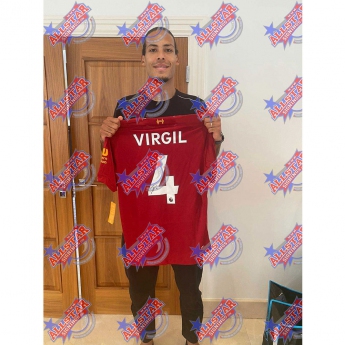 Легенди фланелка с рамка Liverpool FC Van Dijk Signed Shirt (Framed)