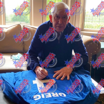 Легенди фланелка с рамка Rangers FC 1972 Greig Signed Shirt (Framed)