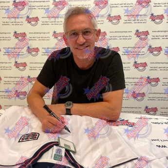 Легенди фланелка с рамка 1986 Lineker Signed Shirt (Framed)