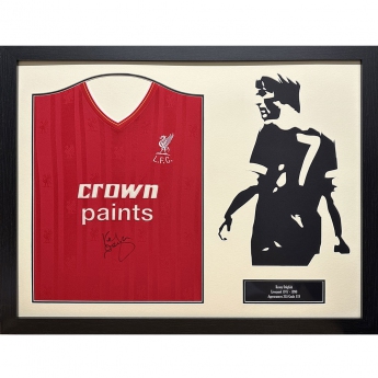 Легенди фланелка с рамка Liverpool FC 1986 Dalglish Signed Shirt Silhouette