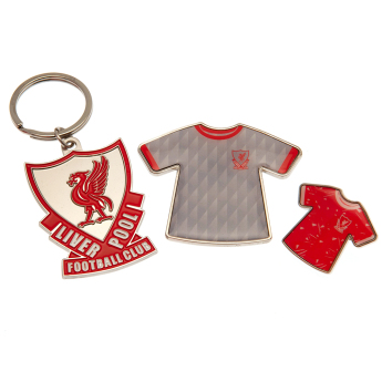 Liverpool FC подаръчен комплект Badge, Keyring and Magnet Set