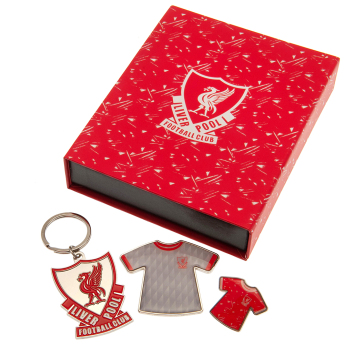 Liverpool FC подаръчен комплект Badge, Keyring and Magnet Set