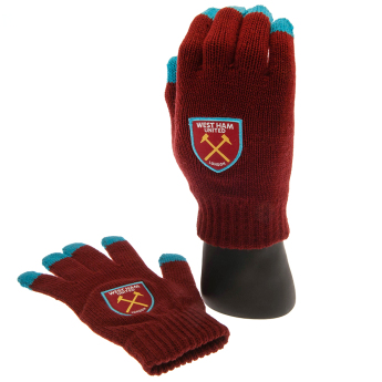West Ham United мъжки ръкавици Touchscreen Knitted Gloves Adults