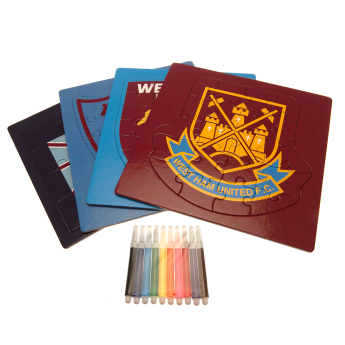 West Ham United детски пъзел Colour-In Crest