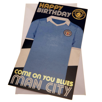 Manchester City картичка за рожден ден Retro - Hope you have a great day!