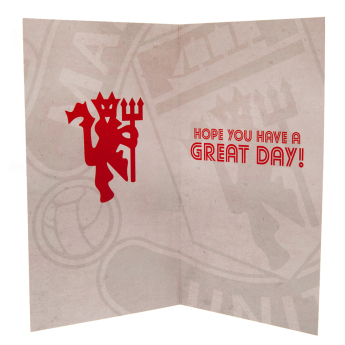 Manchester United картичка за рожден ден Retro - Hope you have a great day!