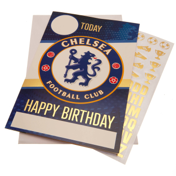 Chelsea FC картичка за рожден ден със стикери Have a great day, you”re a true blue!