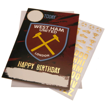 West Ham United картичка за рожден ден със стикери Have a fantastic birthday