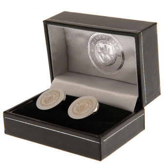 Manchester City копчета за ръкавели Stainless Steel Round Cufflinks
