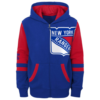 New York Rangers детски суитшърт с качулка faceoff colorblocked fleece full-zip