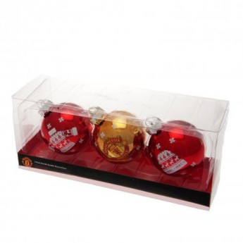 Manchester United 3ks baňky na Vánoční stromek TH