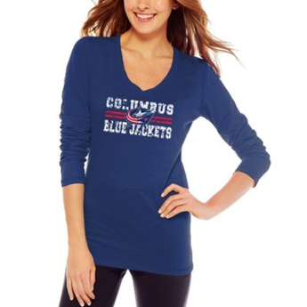 Columbus Blue Jackets дамска тениска Distressed Lines Slub