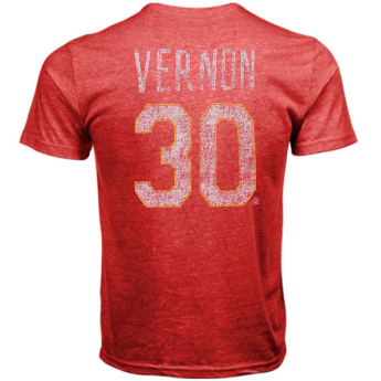 Calgary Flames мъжка тениска red #30 Mike Vernon Legenda NHL