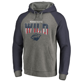 Minnesota Wild мъжки суитшърт с качулка grey Freedom Tri-Blend Raglan