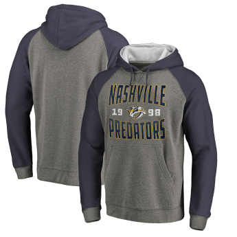Nashville Predators мъжки суитшърт с качулка grey Timeless Collection Antique Stack Tri-Blend Raglan