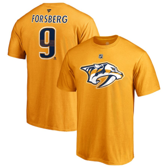 Nashville Predators мъжка тениска yellow #9 Filip Forsberg Stack Logo Name & Number