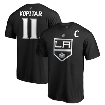 Los Angeles Kings мъжка тениска black #11 Anze Kopitar Stack Logo Name & Number