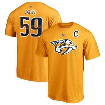 Nashville Predators мъжка тениска yellow #59 Roman Josi Stack Logo Name & Number