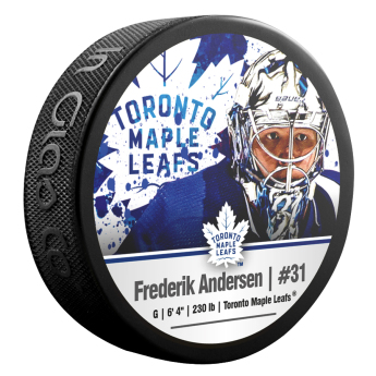 Toronto Maple Leafs шайба Frederik Andersen #31 NHLPA