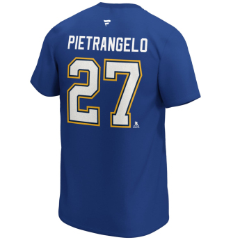 St. Louis Blues мъжка тениска Alex Pietrangelo #27 Iconic Name & Number Graphic