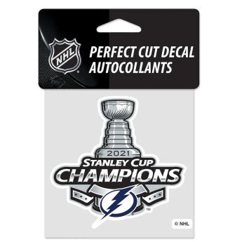 Tampa Bay Lightning стикер 2021 Stanley Cup Champions 4´´ x 4´´ Perfect-Cut Decal