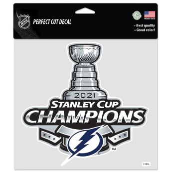 Tampa Bay Lightning стикер 2021 Stanley Cup Champions 8´´ x 8´´ Perfect-Cut Decal