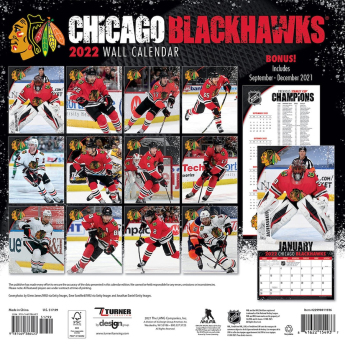 Chicago Blackhawks календар 2022 wall calendar