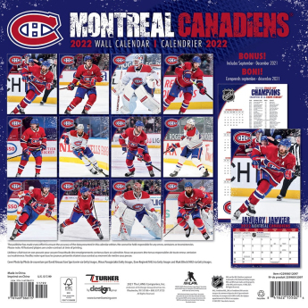 Montreal Canadiens календар 2022 wall calendar