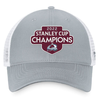 Colorado Avalanche баскетболна шапка с козирка 2022 Stanley Cup Champions Locker Room Trucker Adjustable