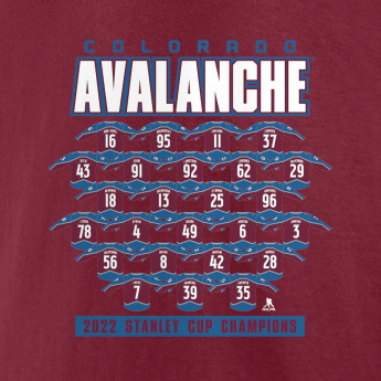 Colorado Avalanche мъжка тениска 2022 Stanley Cup Champions Jersey Roster