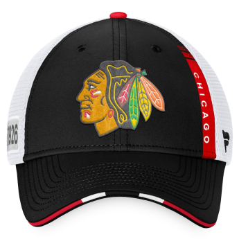Chicago Blackhawks баскетболна шапка с козирка 2022 NHL Draft Authentic Pro On Stage Trucker Adjustable
