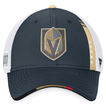 Vegas Golden Knights баскетболна шапка с козирка 2022 NHL Draft Authentic Pro On Stage Trucker Adjustable