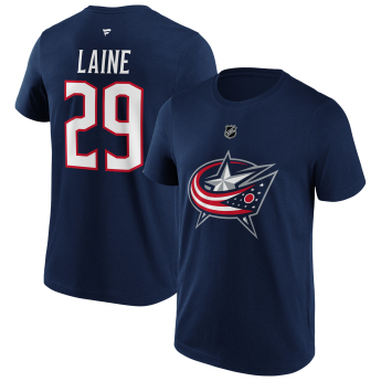 Columbus Blue Jackets мъжка тениска Patrick Laine #29 Name & Number Graphic navy