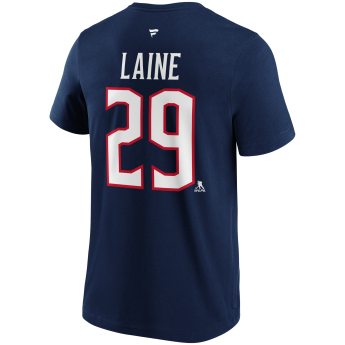 Columbus Blue Jackets мъжка тениска Patrick Laine #29 Name & Number Graphic navy