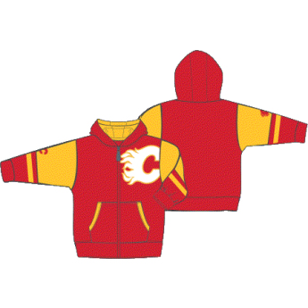 Calgary Flames детски суитшърт с качулка Faceoff Colorblocked Fleece Full-Zip