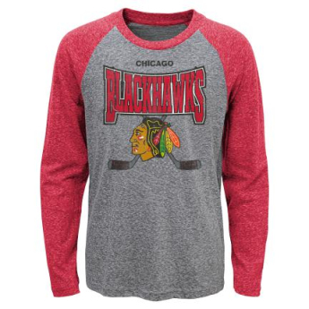 Chicago Blackhawks детска тениска с дълъг ръкав Stick Up LS Triblend Raglan
