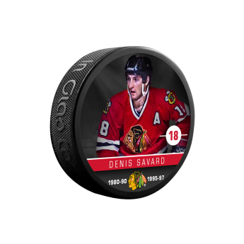 Chicago Blackhawks шайба Denis Savard #18 Souvenir Collector Hockey Puck