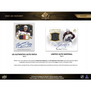 NHL кутии хокей карти NHL 2021-22 Upper Deck SP Authentic Hobby Box
