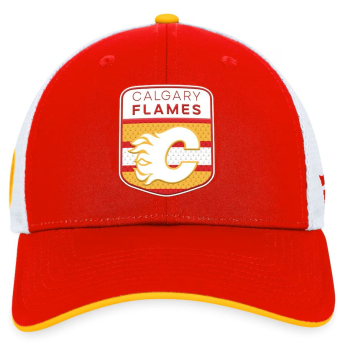 Calgary Flames баскетболна шапка с козирка Draft 2023 Podium Trucker Adjustable Authentic Pro