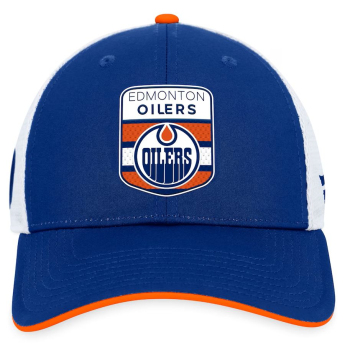 Edmonton Oilers баскетболна шапка с козирка Draft 2023 Podium Trucker Adjustable Authentic Pro