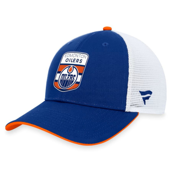 Edmonton Oilers баскетболна шапка с козирка Draft 2023 Podium Trucker Adjustable Authentic Pro