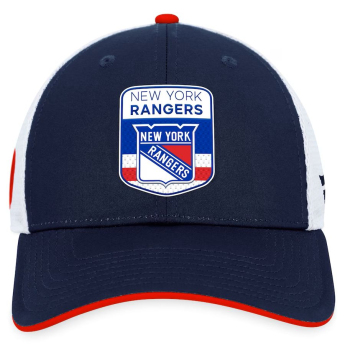 New York Rangers баскетболна шапка с козирка Draft 2023 Podium Trucker Adjustable Authentic Pro