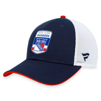 New York Rangers баскетболна шапка с козирка Draft 2023 Podium Trucker Adjustable Authentic Pro