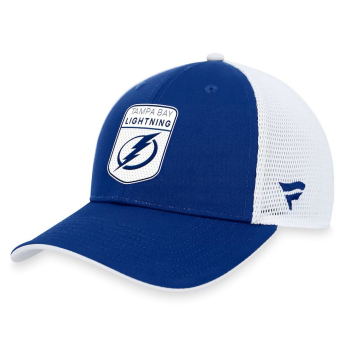 Tampa Bay Lightning баскетболна шапка с козирка Draft 2023 Podium Trucker Adjustable Authentic Pro