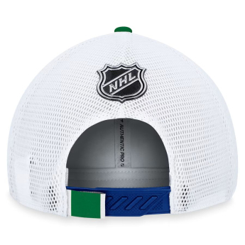 Vancouver Canucks баскетболна шапка с козирка Draft 2023 Podium Trucker Adjustable Authentic Pro