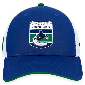 Vancouver Canucks баскетболна шапка с козирка Draft 2023 Podium Trucker Adjustable Authentic Pro