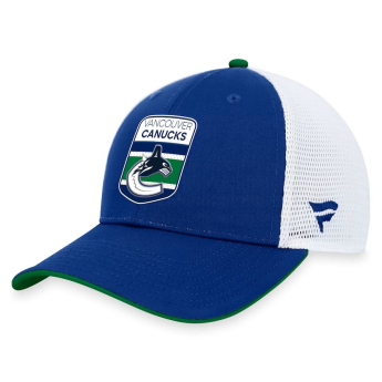 Vancouver Canucks баскетболна шапка с козирка Draft 2023 Podium Trucker Adjustable Authentic Pro