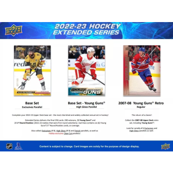 NHL кутии хокей карти NHL 2022-23 Upper Deck Extended Series Hobby Box
