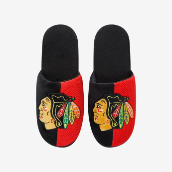 Chicago Blackhawks мъжки пантофи Logo Staycation Slipper