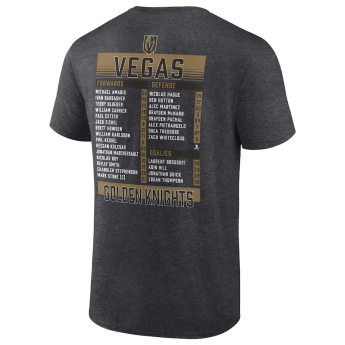 Vegas Golden Knights мъжка тениска 2023 Stanley Cup Champions Roster Heather Charcoal